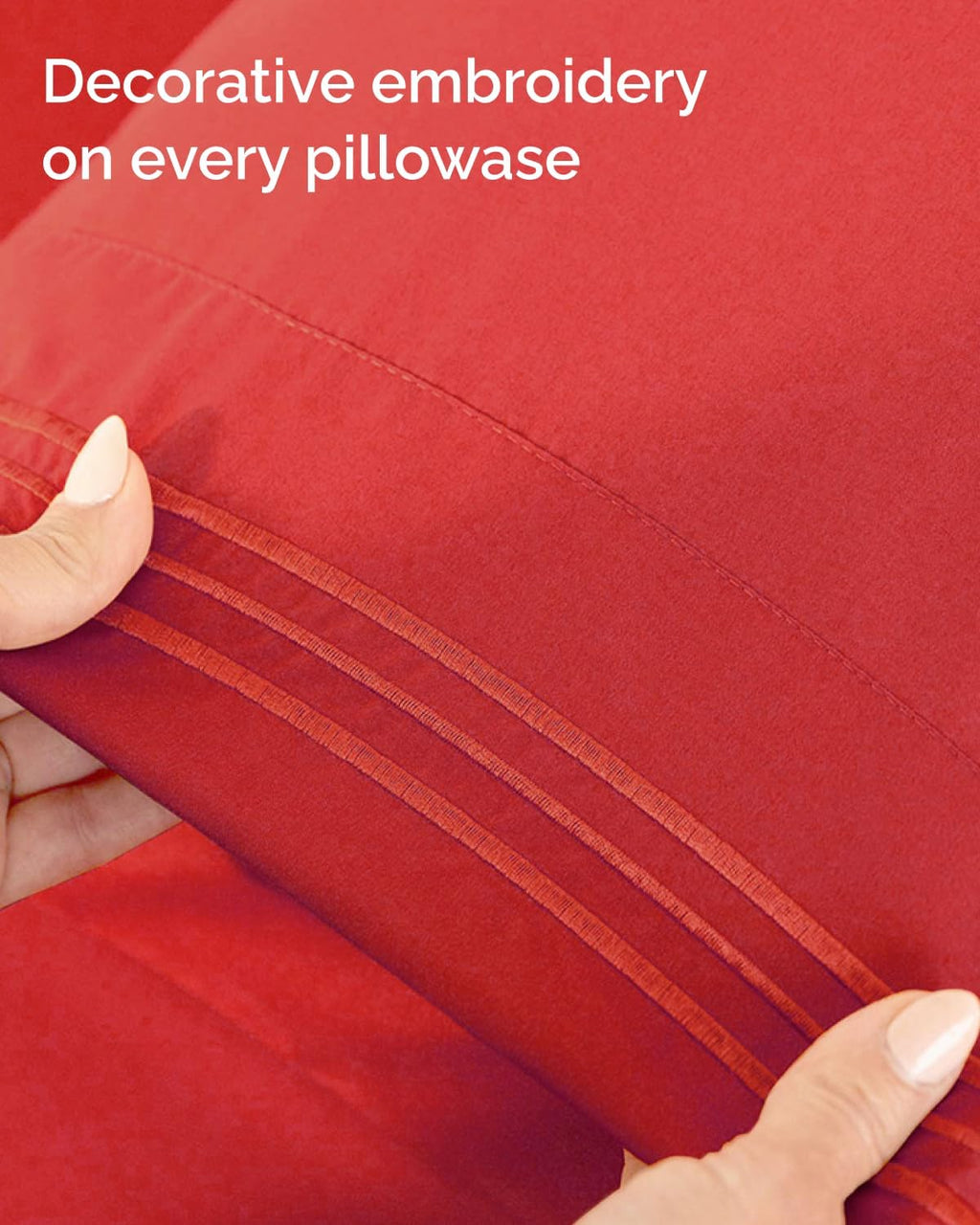 Skiennix Twin XL Sheet Set - Comfy Cooling Bed Sheets - Ultra-Soft, Deep Pockets, Wrinkle-Free - Red