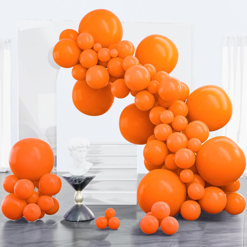 PartyWoo Orange Balloons - 100pcs Matte Fall Balloon Arch Kit | 18", 12", 10", 5" Sizes for Thanksgiving & Baby Showers
