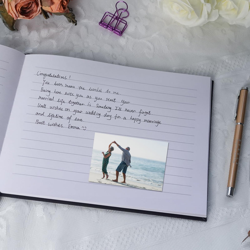 Lankaiva Happy Retirement Guest Book - Retirement Gift for Woman and Men - Congratulations Retirement Party Decorations for Colleague and Friend, Photo Retirement Book for Guest to Sign, Black