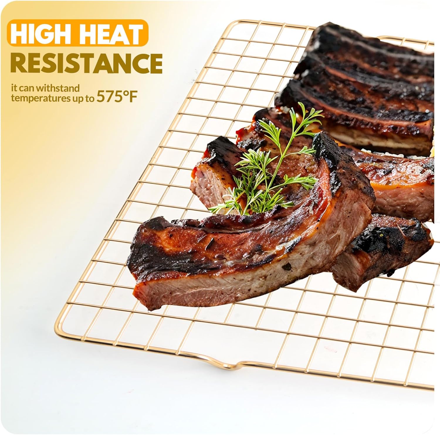 Skiennix Stainless Steel Cooling Racks - 2 PCS Baking & Cooking Set, 14.8x10 Inches, Oven Safe