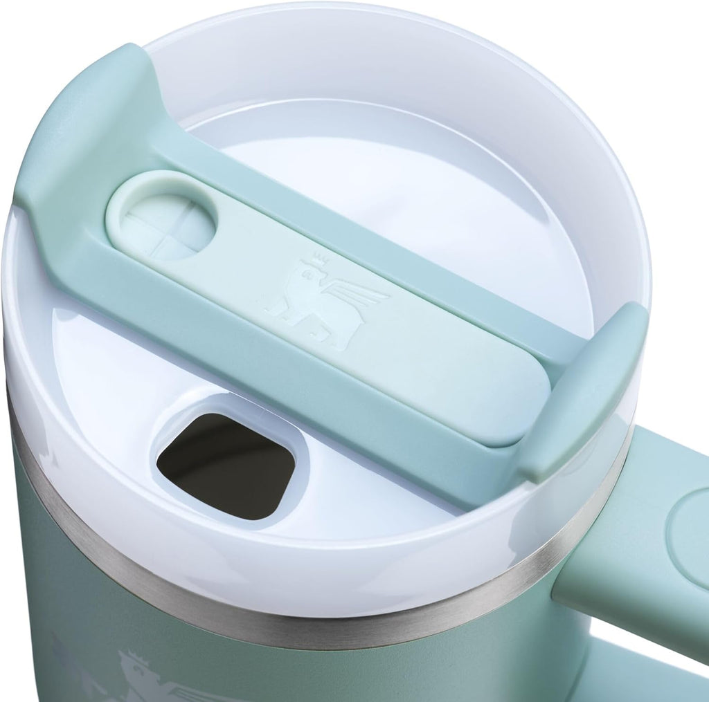 STANLEY Quencher H2.0 Tumbler - 14 oz Insulated Stainless Steel Cup with Handle & Straw | Seafoam Color