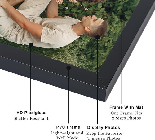 JCJMY 12-Pack 4x4 Picture Frames - Lightweight Collage Wall Decor for Photos | Black Set