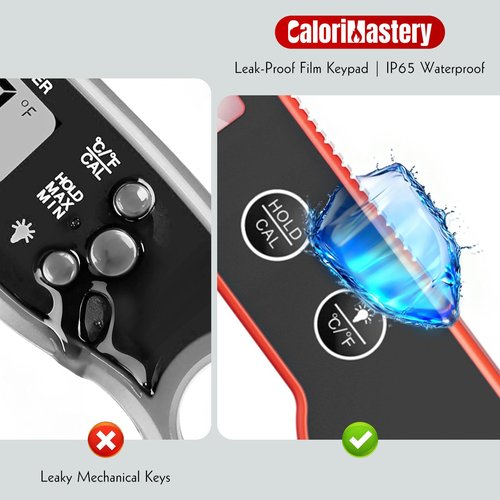 CaloriMastery Meat Thermometer Digital with Backlight, Calibration & Hold Function, IP65 Waterproof Food Thermometer for Cooking, Outdoor Grilling, Candy Making