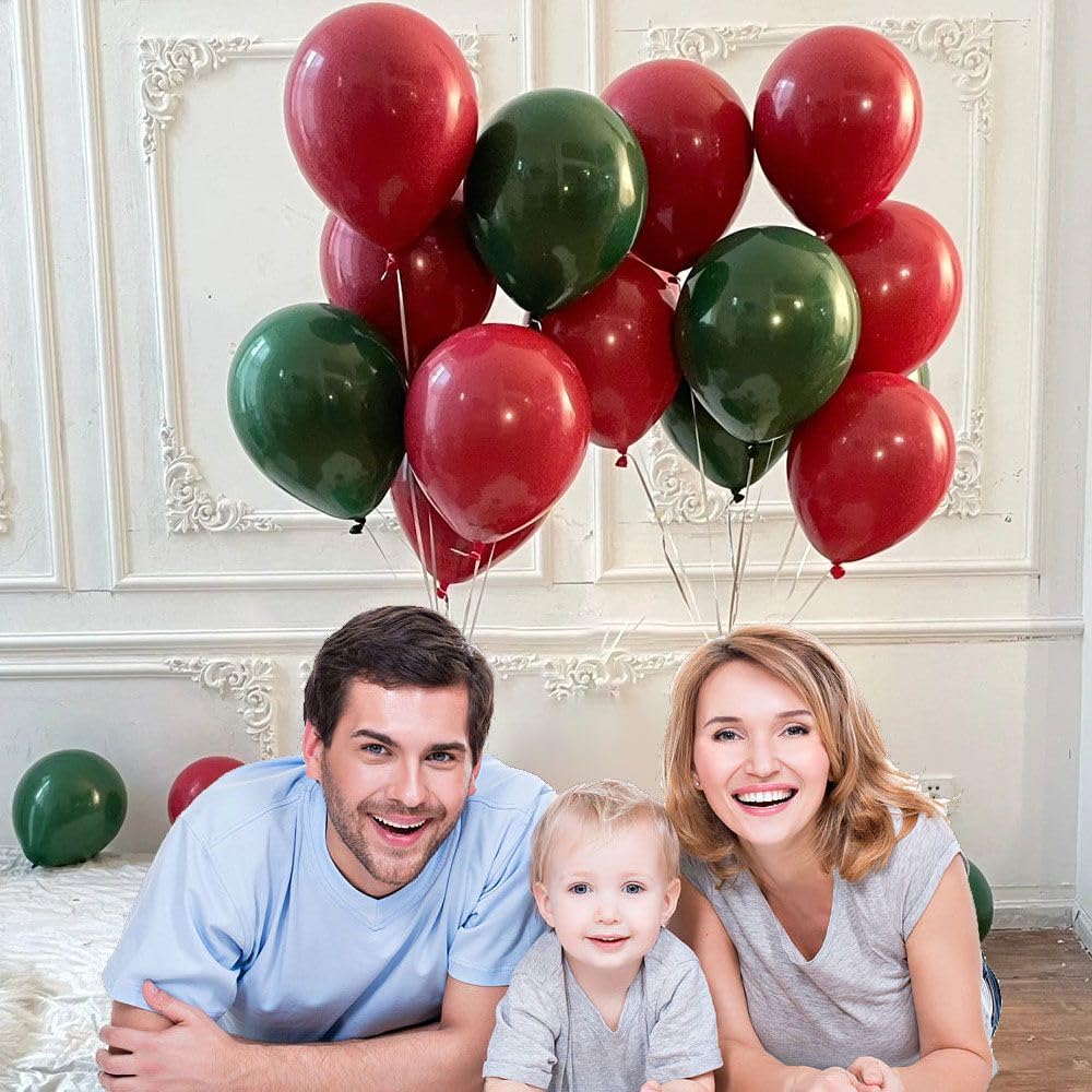 Latex Balloons, 100-Pack Different Sizes 18 12 10 5 Inch Party Balloon Garland Kit (Dark Green)