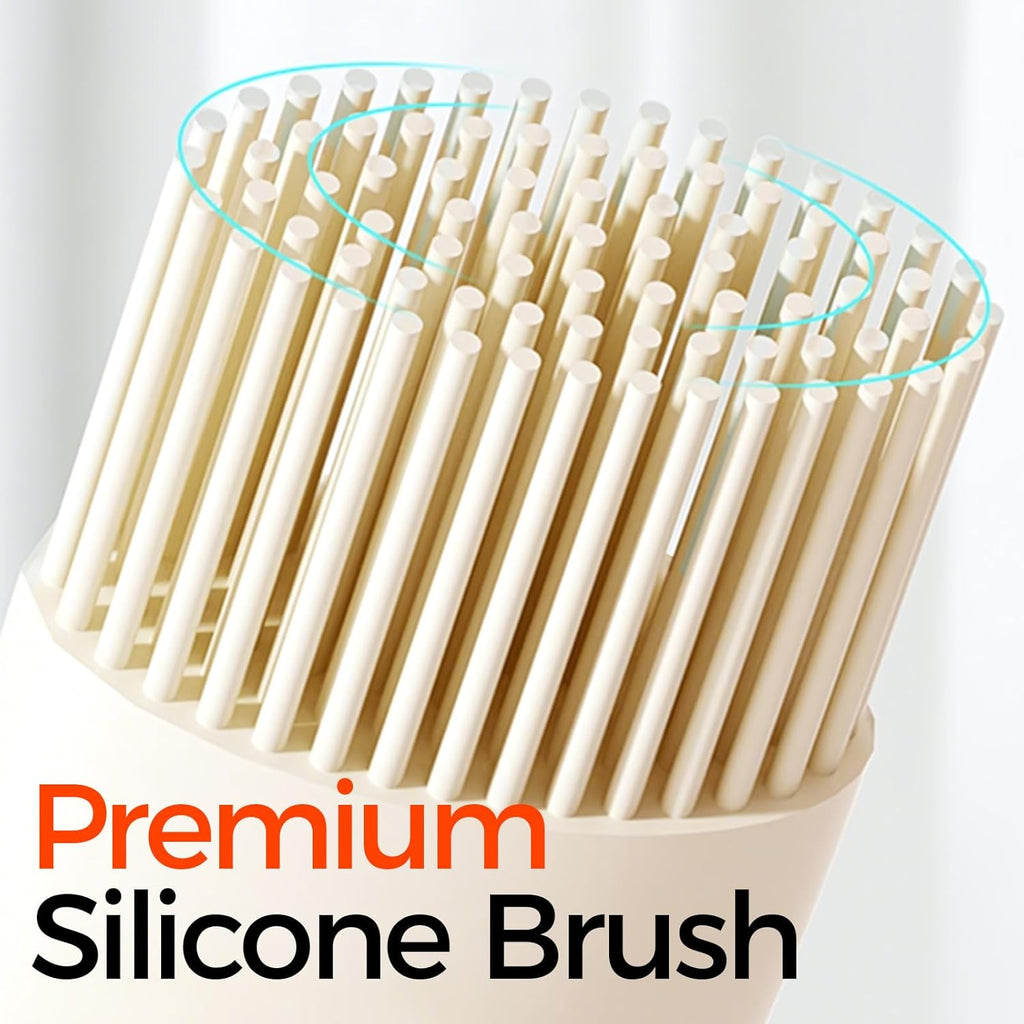 YARRAMATE Oil Dispenser with Brush - 300ml Glass Bottle for Kitchen | Silicone Basting Brush in Creamy White