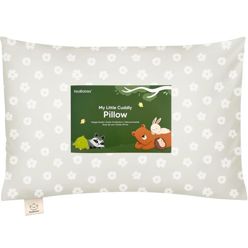 KeaBabies Toddler Pillow - Soft & Breathable 13x18 Travel Pillow with Pillowcase for Kids (Meadow)