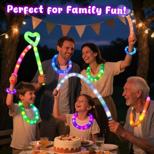 LovesTown 24PCS Glow Sticks - Light Up Party Favor Supplies for Kids | Neon Necklaces & Bracelets
