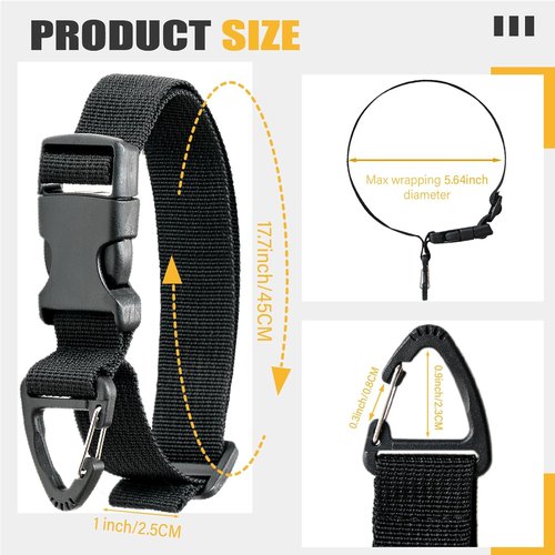Heavy Duty Extension Cord Holder | 17-Inch Adjustable Storage Straps with Triangle Clips - 8 Pack for Garage Organization