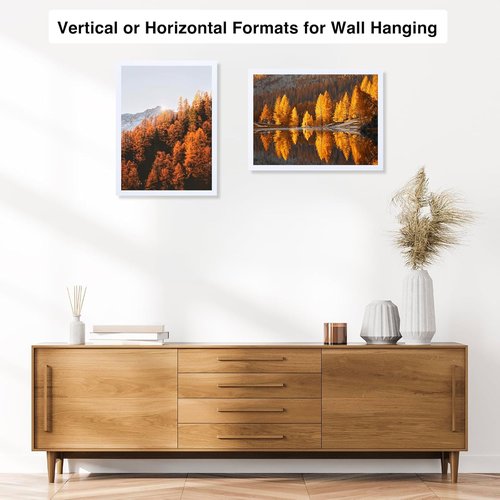 JCJMY 11x14 Picture Frame - White Wall Mount for Horizontal or Vertical Display | Shatter-Resistant Plexiglass