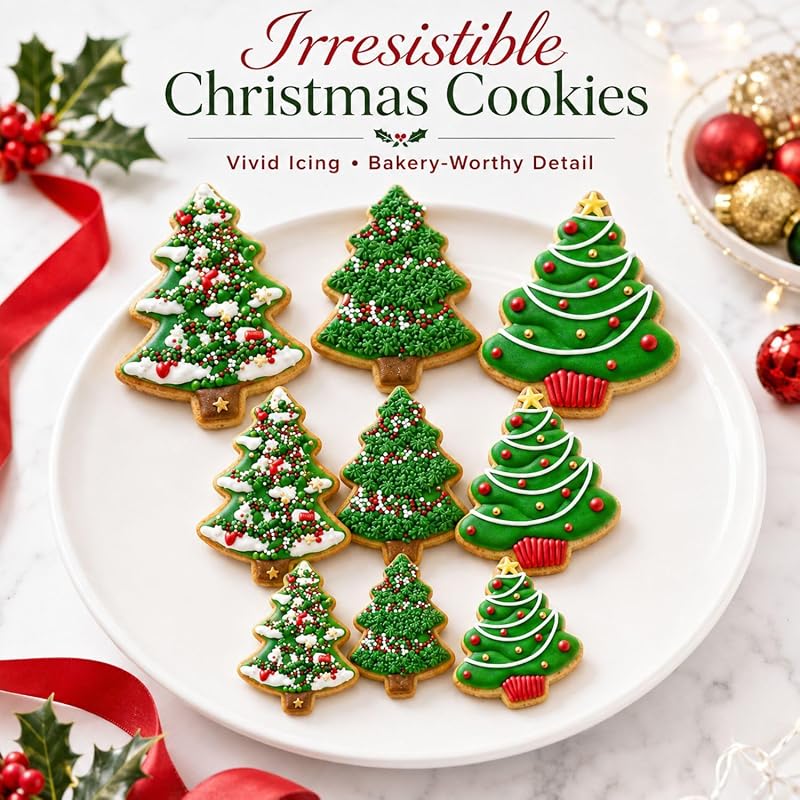 Christmas Tree Cookie Cutters Set, 9-Piece Stainless Steel Bakeware