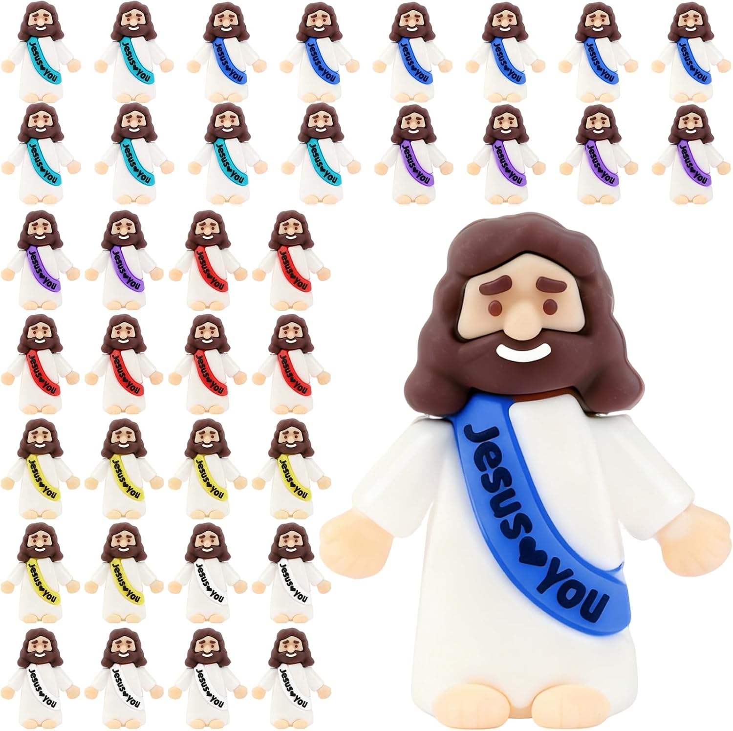 Skiennix 36 Pack Mini Jesus Figurines - Perfect for Church Events, Christmas & Easter Gifts