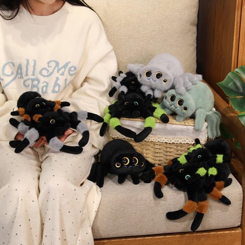 XItbyja Cute Spider Plush Toy- Adorable 11'' Spider Stuffed Animal for Kids and Girls Boys,Stuffed Spiders Soft Plushies Pillow Doll Birthday Gift-Green