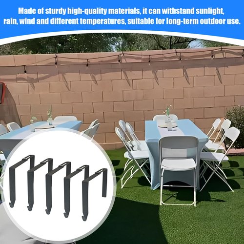 5 Pack No-Drill Cinder Block Wall String Light Hangers,[4.3"-8" Adjustable][Damage-Free Duty Metal Hooks Clips] for Outdoor String Lights, Christmas Decorations, Patio, Garden Fence & Brick Walls