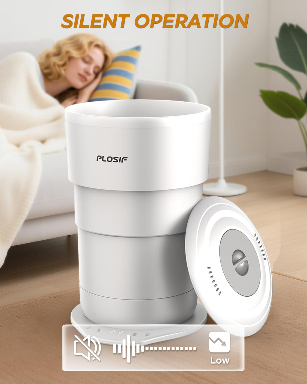 PLOSIF Foldable Towel Warmer for Bathroom, 21L Large Capacity Hot Towel Warmer - Fits 2 Oversized Towels, Blankets, Bathrobes, Spa-Like Towel Heater with 4 Timers, Auto Shut Off and Ambient Lighting