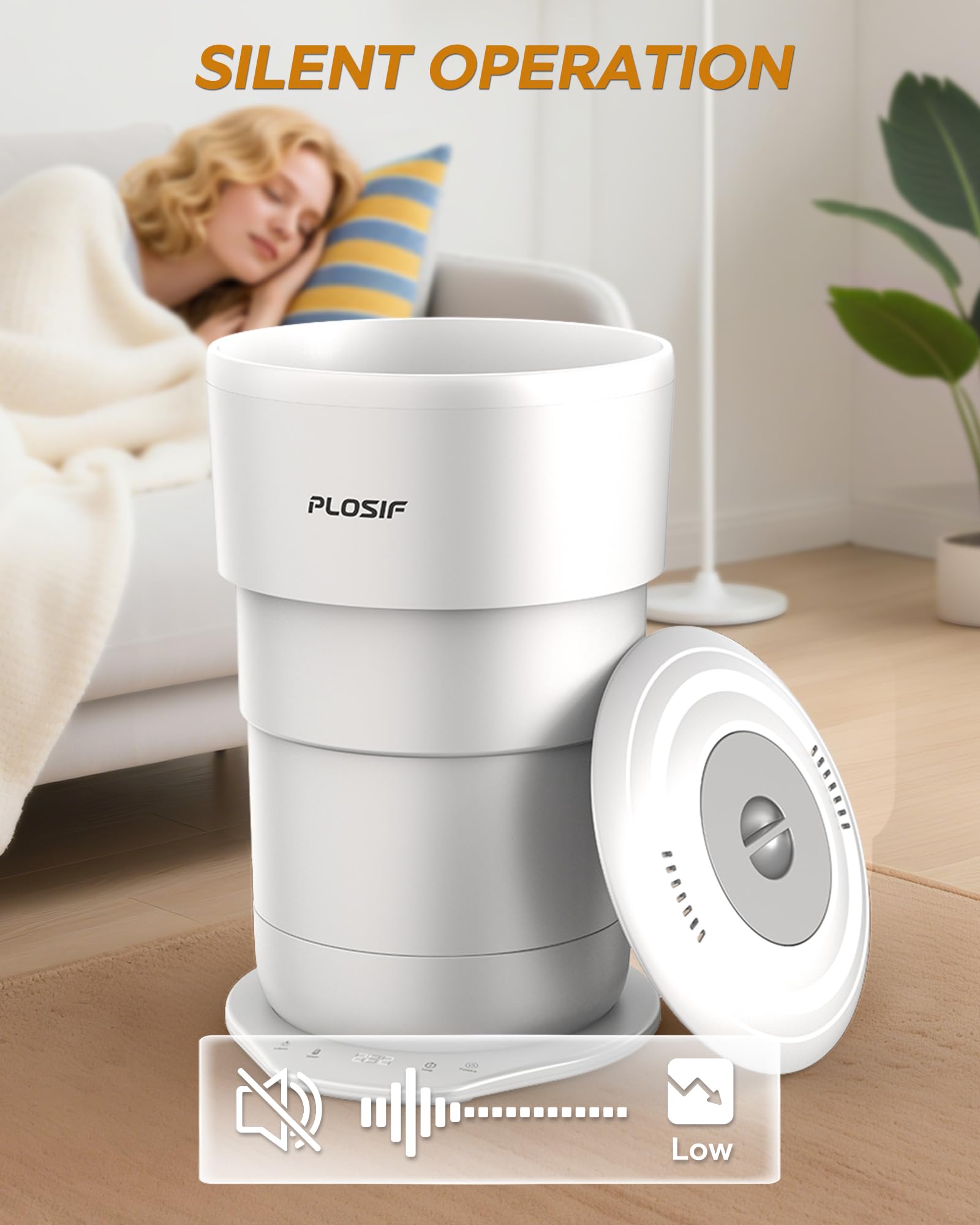 PLOSIF Foldable Towel Warmer for Bathroom, 21L Large Capacity Hot Towel Warmer - Fits 2 Oversized Towels, Blankets, Bathrobes, Spa-Like Towel Heater with 4 Timers, Auto Shut Off and Ambient Lighting