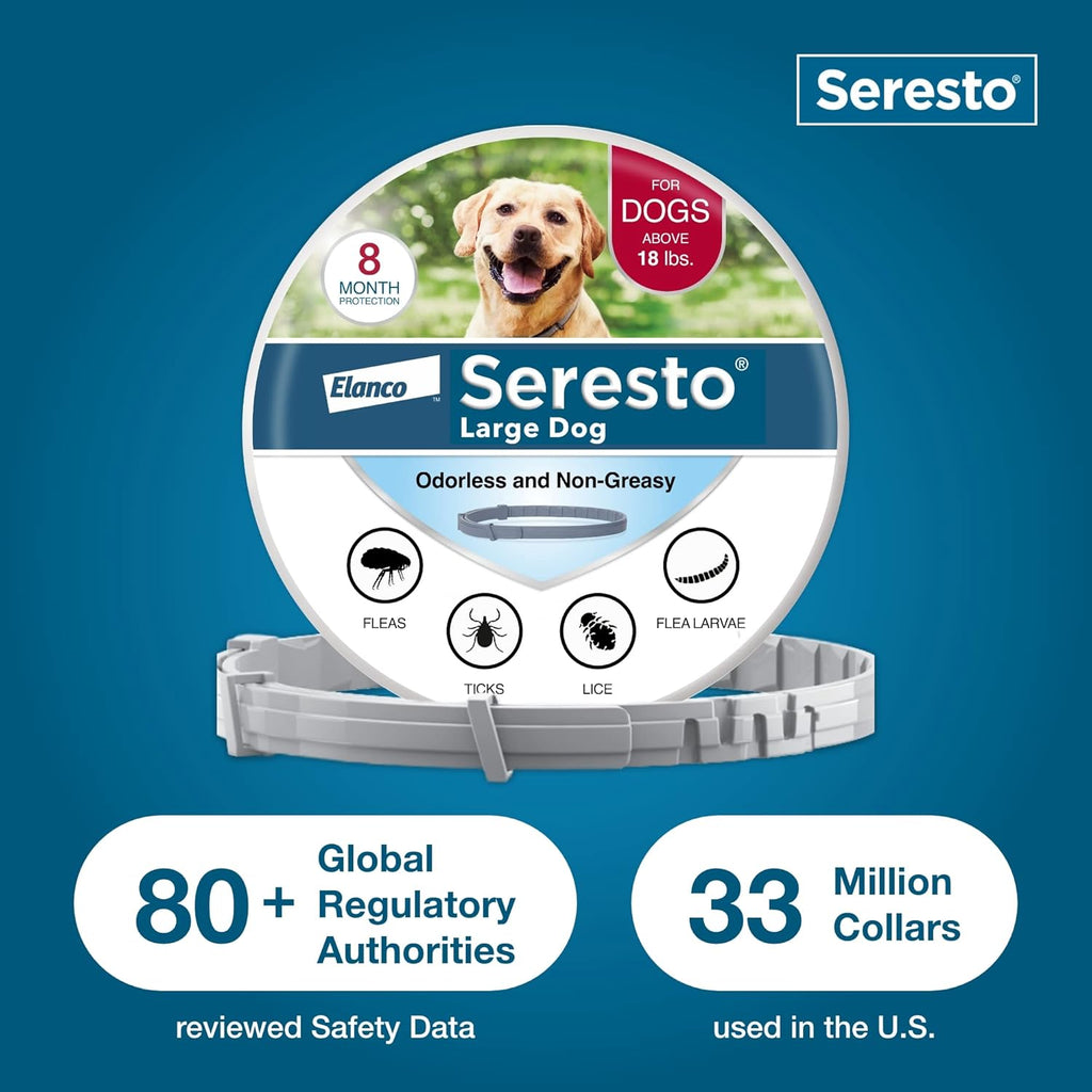 Seresto Large Dog Flea & Tick Prevention Collar - Vet-Recommended for Dogs Over 18 lbs | 2-Pack
