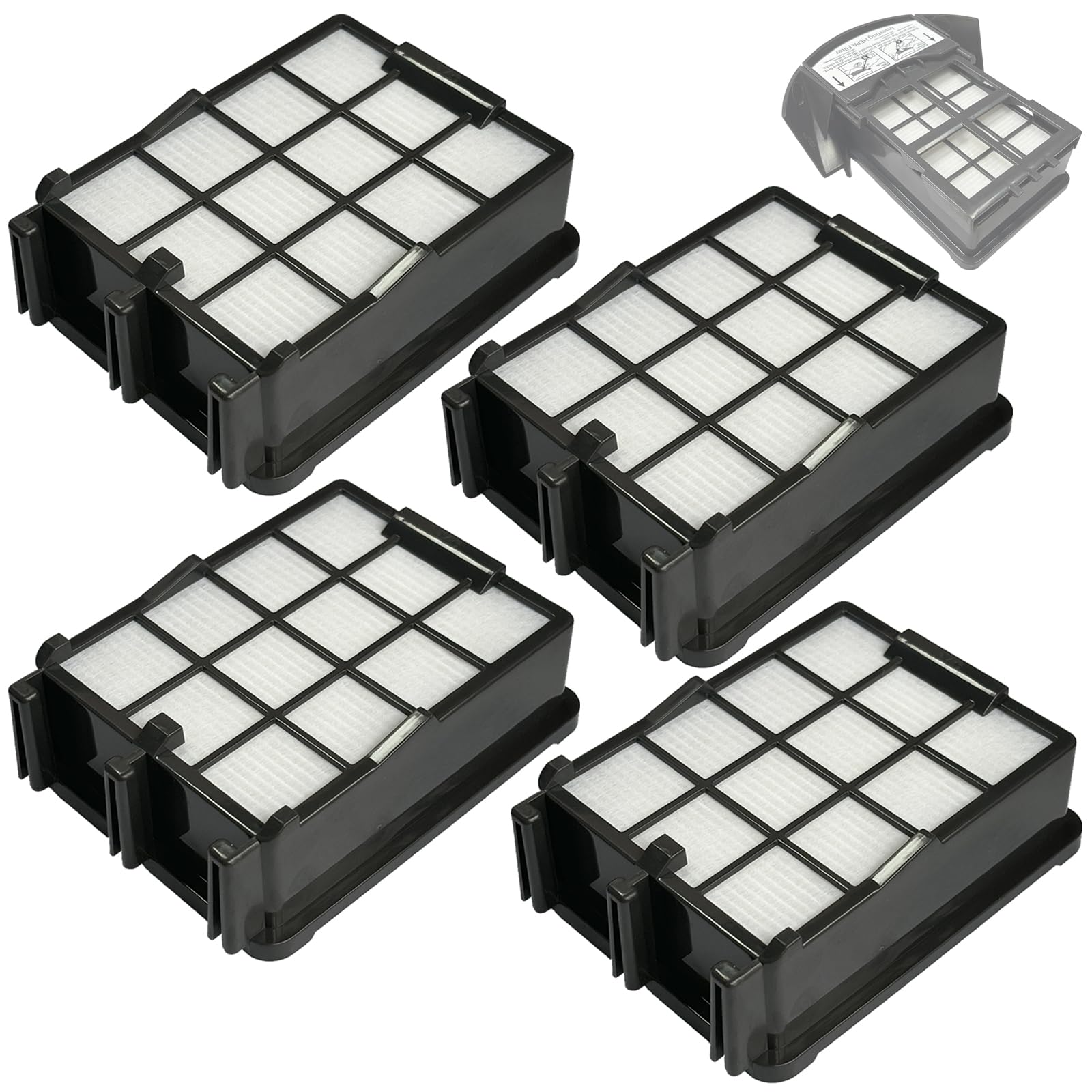 4 Packs 440005573 Hepa Exhaust Filter Compatible with Hoover UH71250, UH71251, UH71230 Corded Upright Vacuum Cleaner, Replacement for 440005573 (Upper Filter Handle Part Not Included)