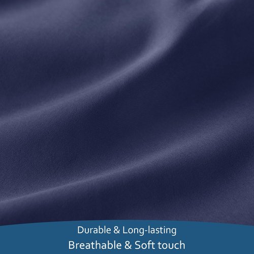 Moonsea Air Mattress Queen Sheet Set - Deep Pocket 4 Piece Queen Size Sheet Set - Breathable & Fade Resistant Easy Fits 16in to 24in Pillow Top Bed Mattress - Navy Blue