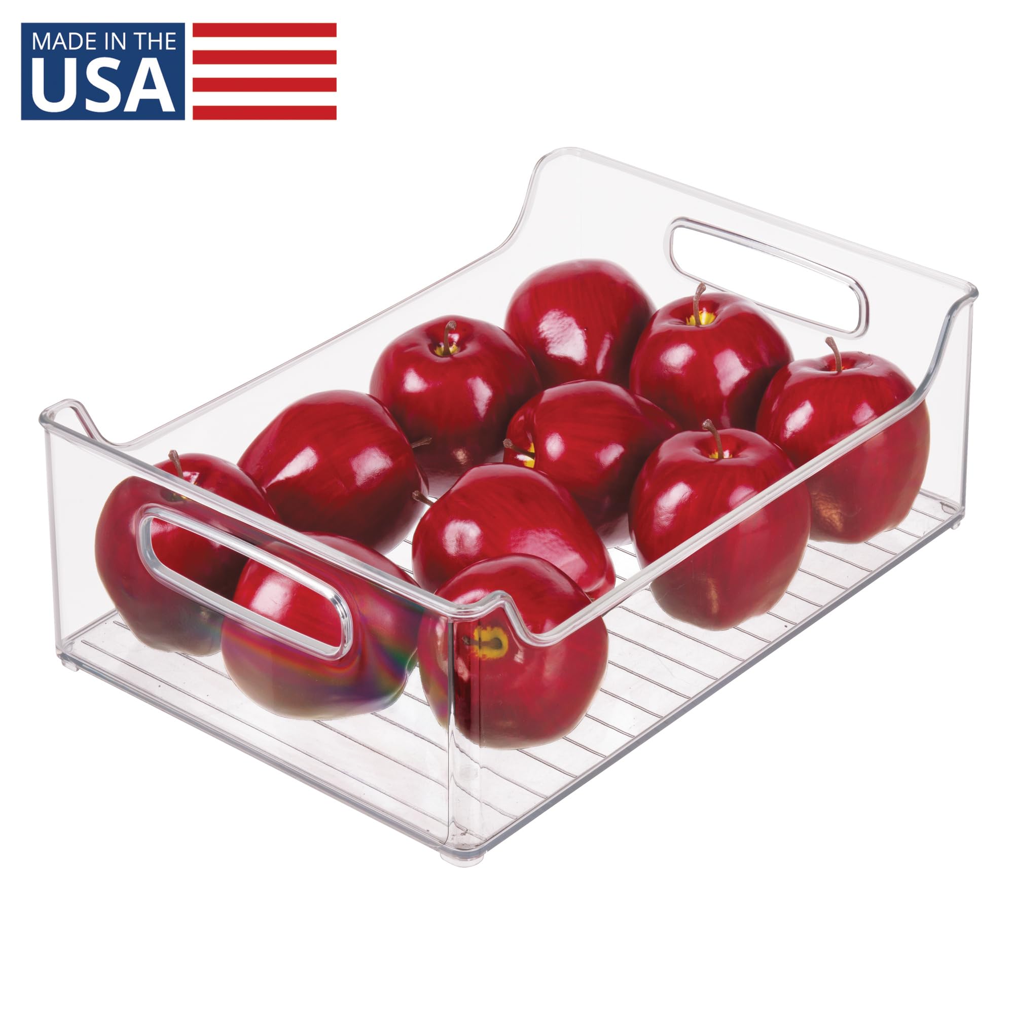iDesign Stackable Storage Bin with Handles, Clear