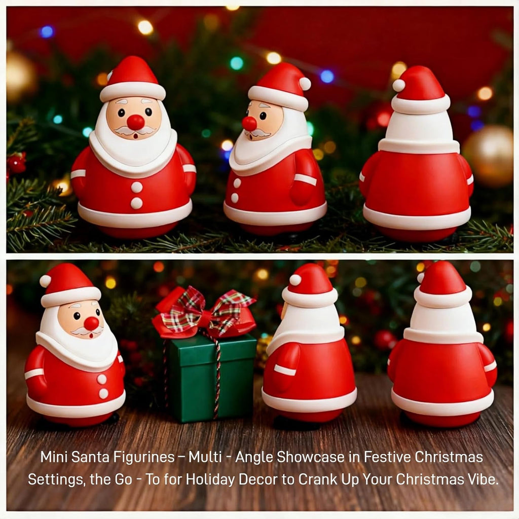 Skiennix Mini Santa Claus Decor - Cute 3D Christmas Figurines for Holiday Parties & Home Decor