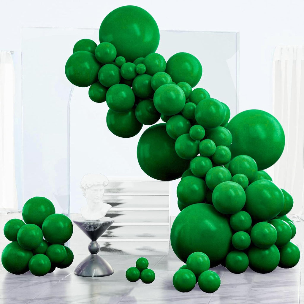PartyWoo Dark Green Balloon Arch Kit - 152pcs in 5-18 Inch Sizes for Birthday & Jungle Theme Decor