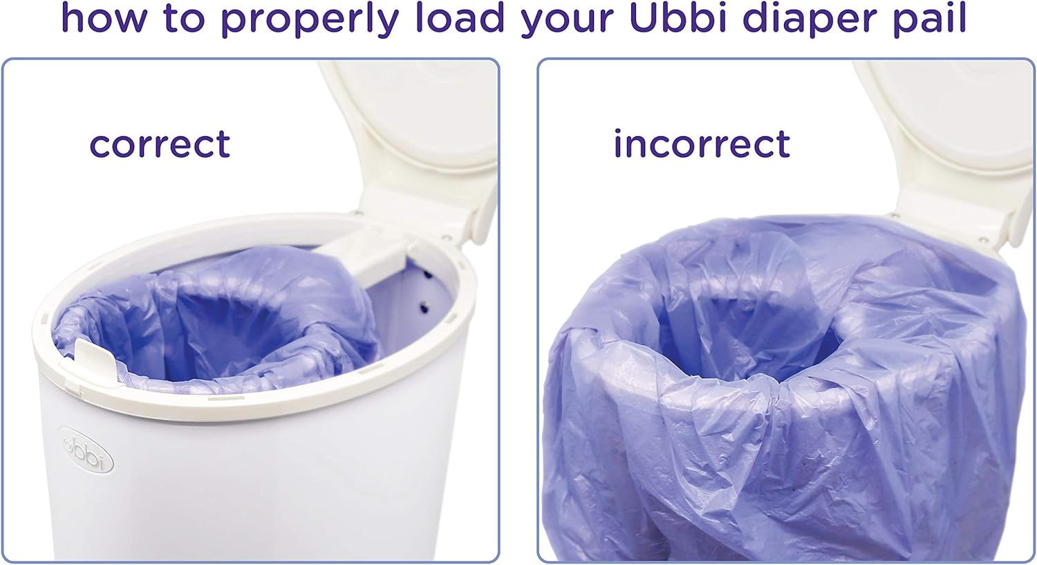 Ubbi Diaper Pail Bags - Disposable Baby Waste Bags | 75 Count, 13-Gallon Size, 3 Pack