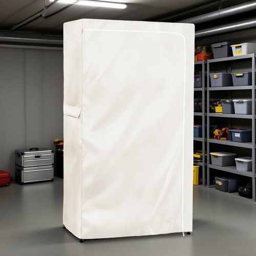Alickwang Storage Shelf Covers for Wire Shelving,600D Heavy Duty Outdoor Waterproof Shelf Cover,Storage Rack Covers for with Zipper,48''W x 18''D x 72''H,White