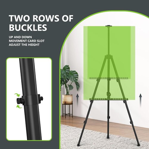 Hemndic 66" Heavy-Duty Easel Stand for Painting | Portable Travel Display Easel (2 Pack)