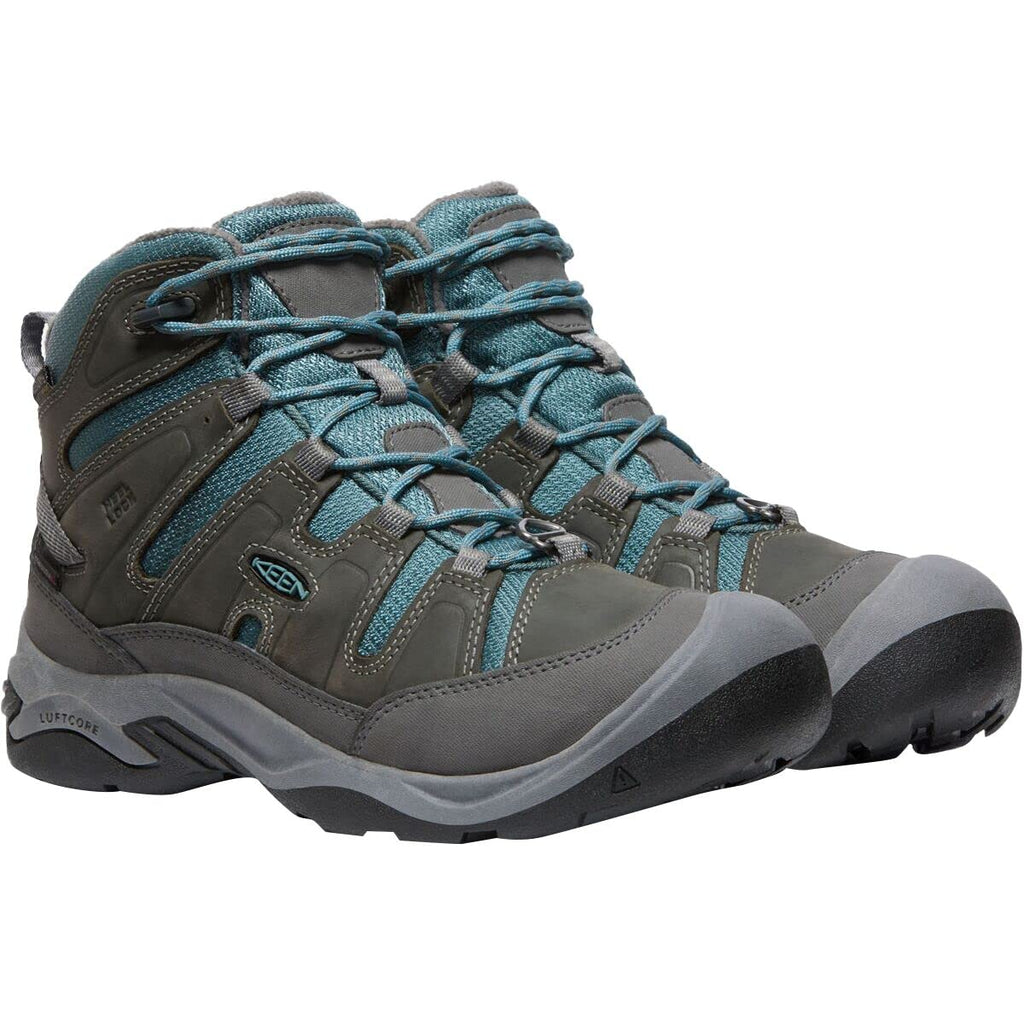 KEEN Women’s Circadia Mid Height Polar Hiking Boots, Steel Grey/North Atlantic, 9.5 Medium US