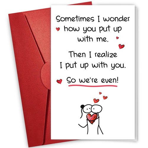 NewEleven Valentines Day Gifts For Couple - Funny Birthday, Anni Gift For Couple, Husband, Wife - Romantic Valentine Gift For Girlfriend, Boyfriend - Greeting Card
