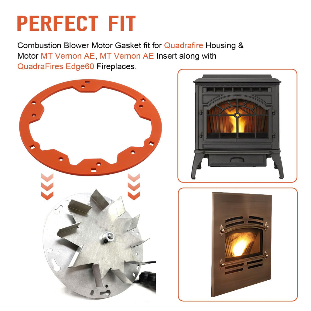 Combustion Blower Motor Gasket Replacement for Quadrafire Mt Vernon Ae Stove Srv7000-714，Pellet Stove Combustion Blower Gasket Fireplace Parts - Used to Seal Up The Combustion Chamber (1 Piece)