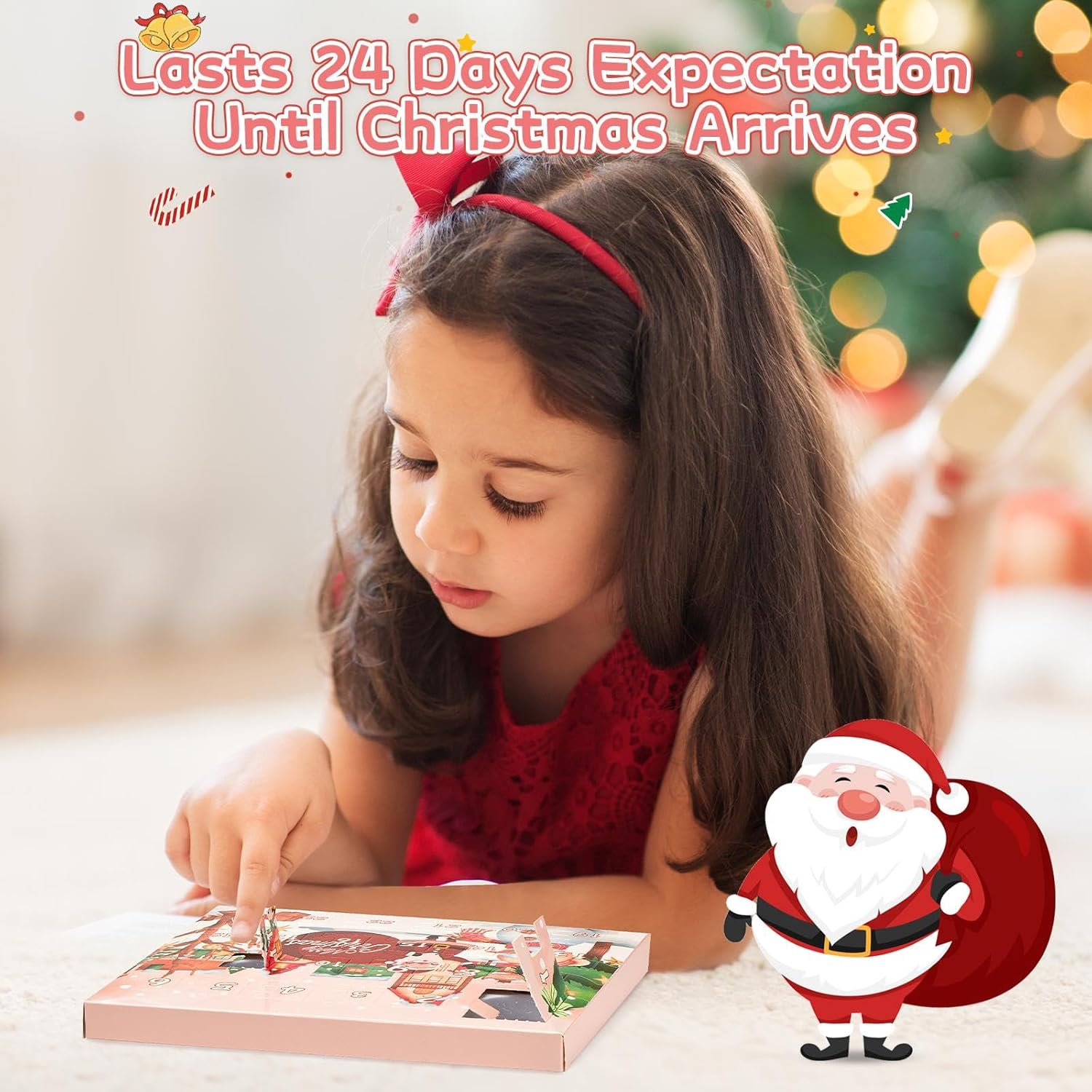 Skiennix Advent Calendar 2025 - Girls' DIY Charm Bracelet Jewelry | 24-Day Pink Xmas Countdown Gift