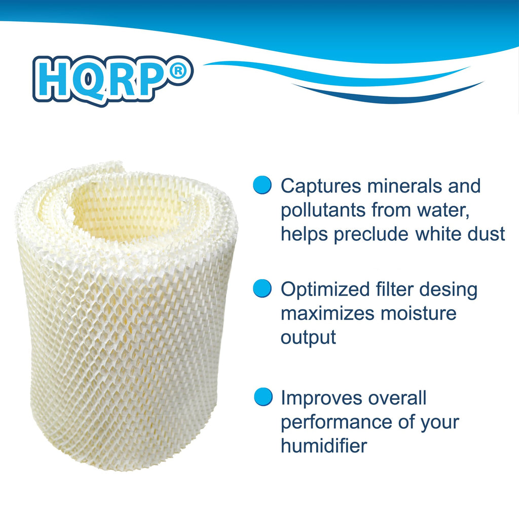 HQRP 2-Pack WF1 Wick Filter for Kaz 885 3000 3300 3400 EV710, Emerson HD200 HD300 HD400 HD1021 Evaporative Humidifers, WF-1 HDF1 K01 UFK01 Replacement