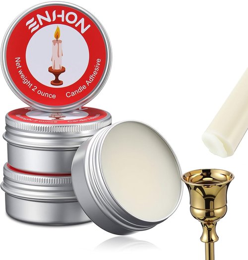 Enhon Candle Adhesive | 4 Pack 8oz Taper Candle Stick Glue for Secure Wedding & Party Decor