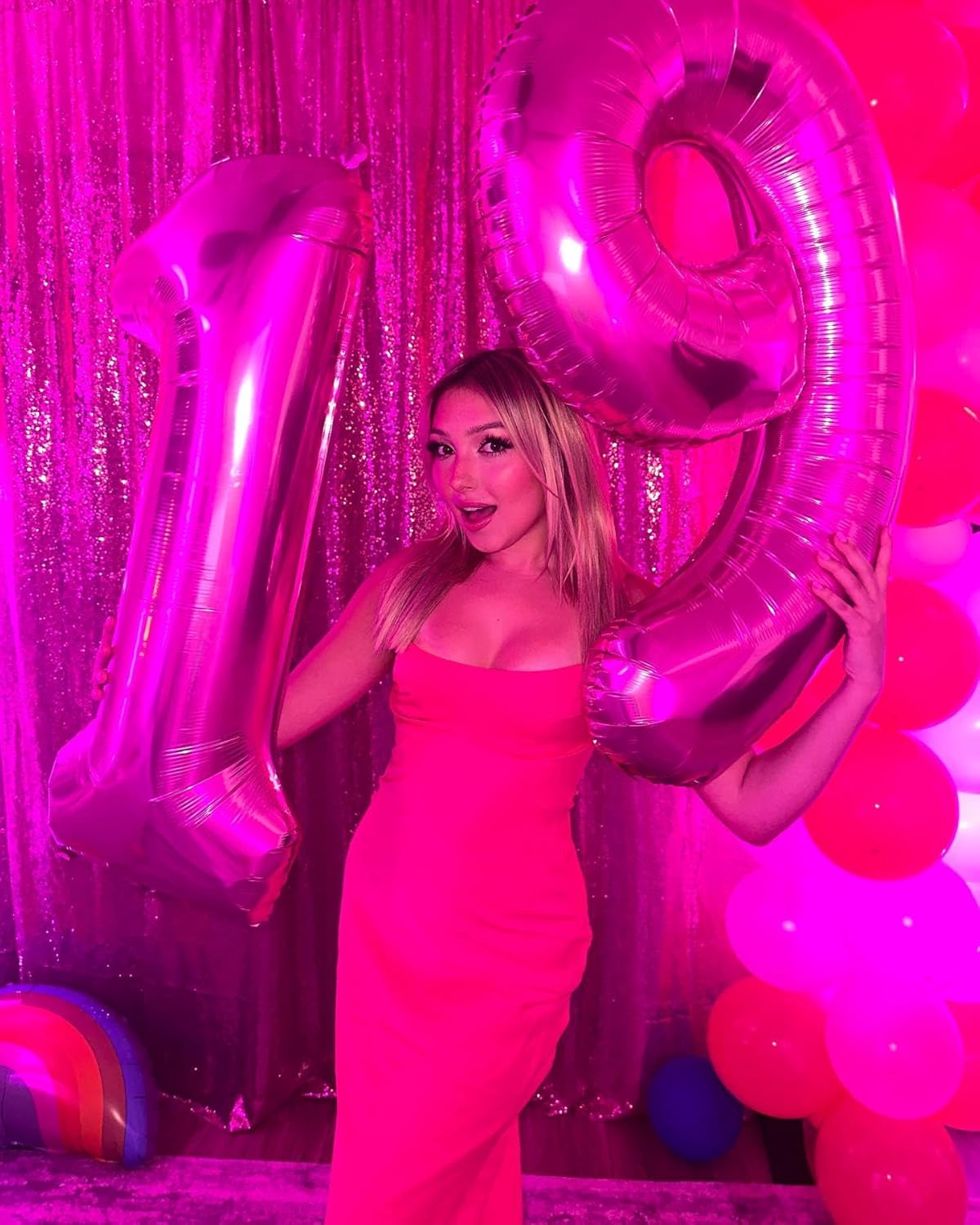 Number 9 Balloon by [Brand Name] - 40 Inch Hot Pink Giant Birthday Decoration for Girls