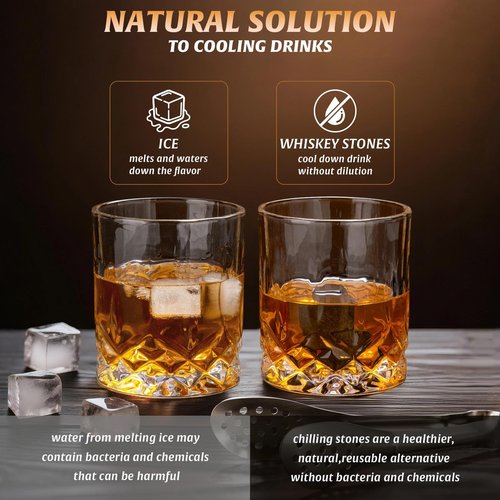 LIGHTEN LIFE Whiskey Decanter Set with Bar Accessories,Crystal Whiskey Decanter and Glass Set in Gift Box,Non-Lead Bourbon Decanter Set for Rum Scotch,Wedding Anniversary Birthday Gift for Men Him Dad