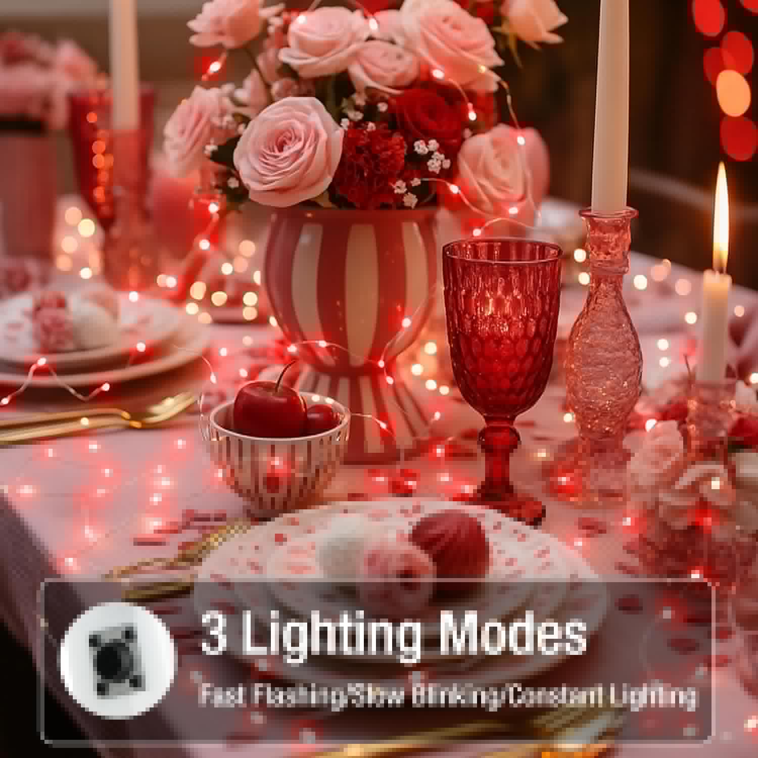 Skiennix 12 Pack Fairy Lights - 7ft Battery Operated 20 LED Twinkle Lights | Waterproof Mini String Lights for Mason Jars, DIY Party & Wedding Decor - Red
