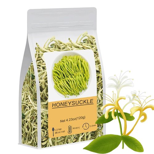 4.23Oz/120g Honeysuckle Buds Organic, 100% Pure Natural Honey Suckle Buds- Hand-Picked and Naturally Dried Honeysuckle Buds (1 Bag)