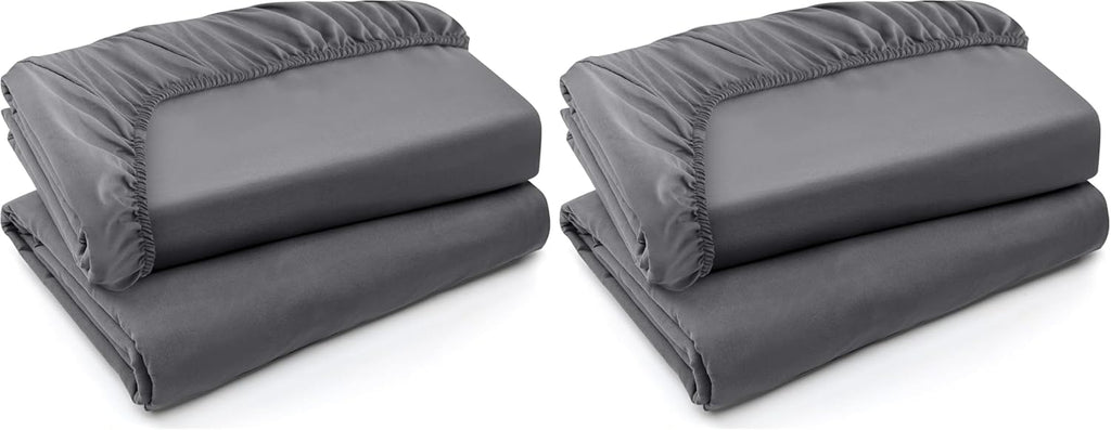 Utopia Bedding Twin Fitted Sheets - Soft Brushed Microfiber | Deep Pocket Bulk Pack of 4 - Grey
