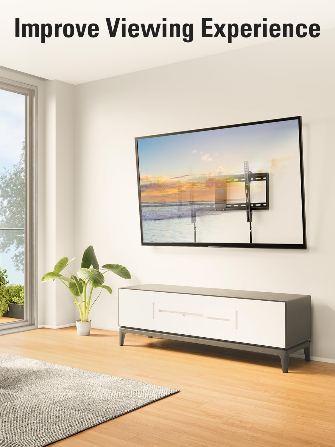 Mounting Dream TV Wall Mount - Universal Tilt for 37-75 Inch TVs | 132lbs Capacity, Max VESA 600x400mm