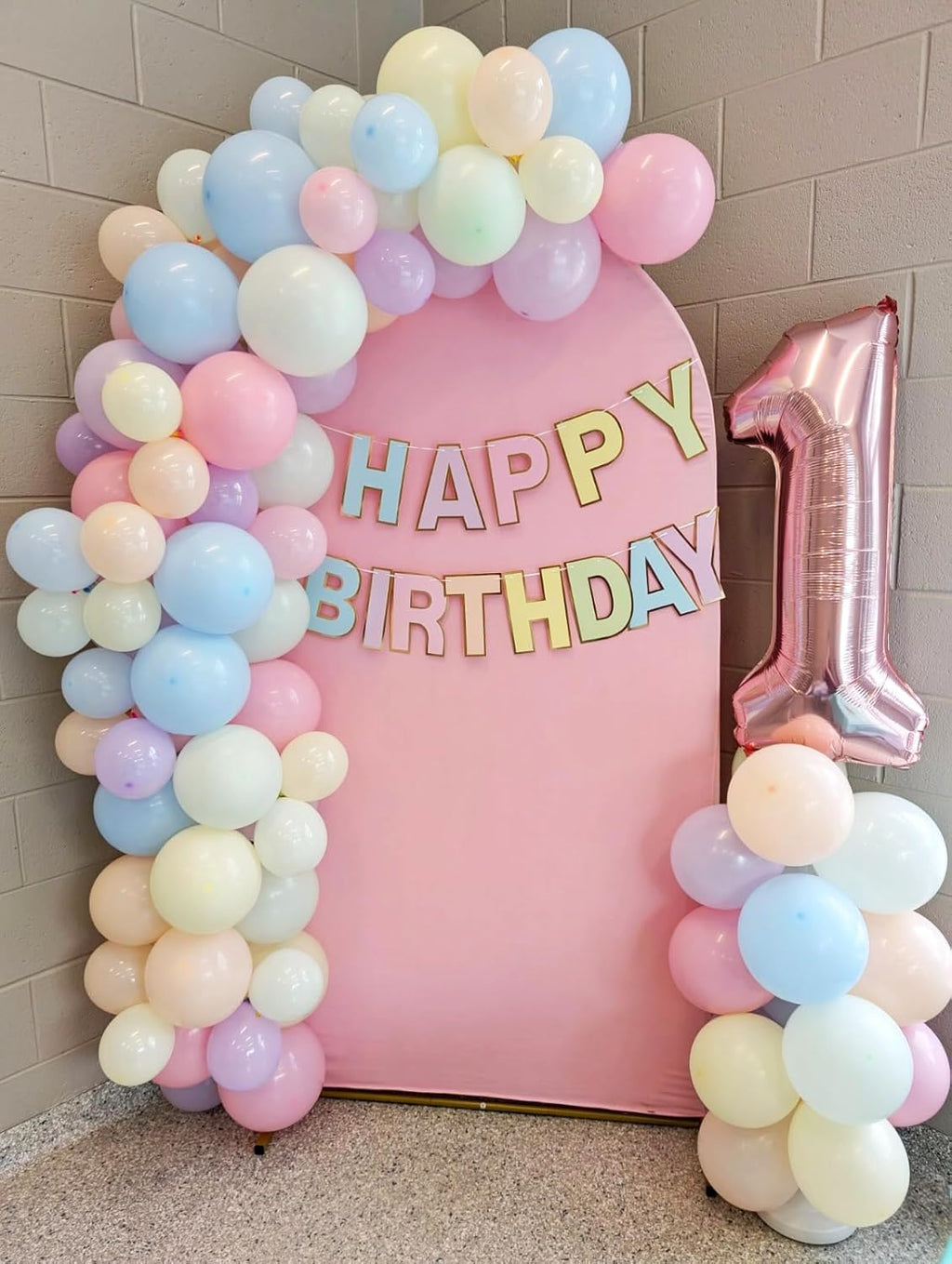 Skiennix 7.2 FT Pink Arch Backdrop Cover - Fitted Spandex for Weddings & Baby Showers