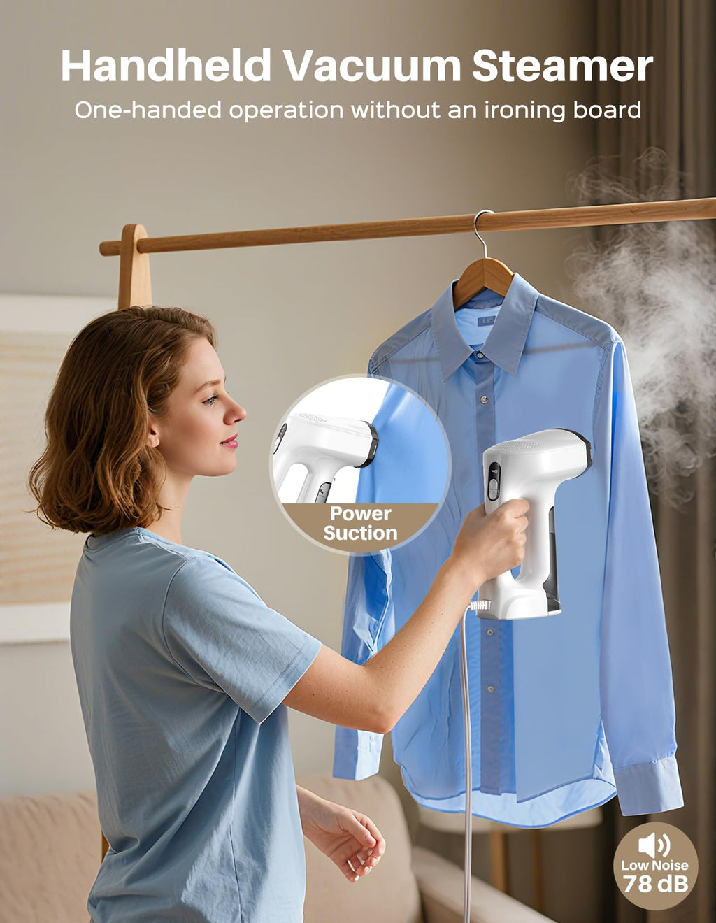 Sweepulire Vacuum Steamer for Clothes, 3500Pa Suction, Steam & Dry,110-120V