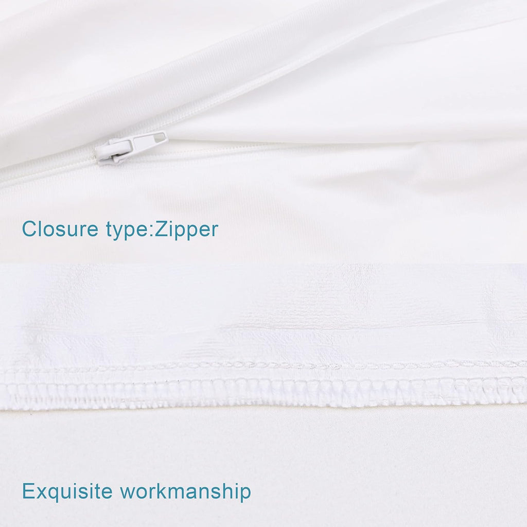 NTBAY Waterproof King Pillow Protectors - Super Soft Zippered Cases | 20x36 Inches Pure White, 4 Pack