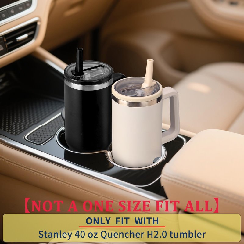 2 Pack Leakproof Stanley Lid Replacement 40 oz for Quencher H2.0 Cup Accessories, Cream-colored, Flip Straw Leak Proof 40oz Tumbler Lid for Stanley, BPA-free Cup Top, Spill Proof Straw Cover