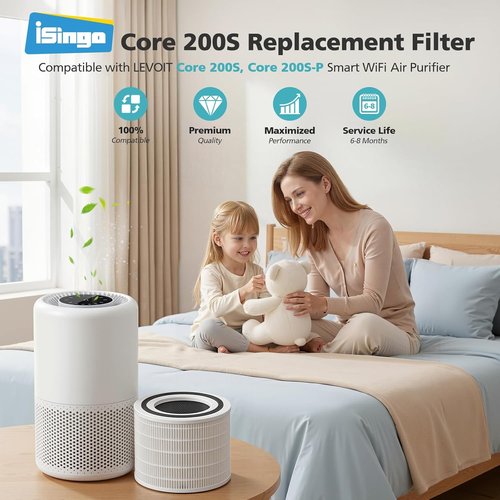 LEVOIT Core 200S-P Replacement Filter - 2 Pack for Smart WiFi Air Purifier & Core 200S-RF