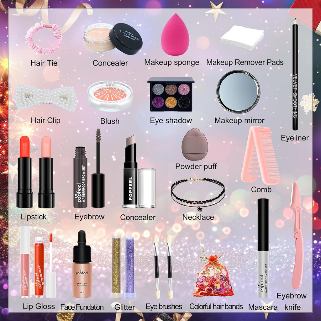 Skiennix Makeup Advent Calendar 2025 - 24 Gift Boxes for Teens & Women | Christmas Countdown Set