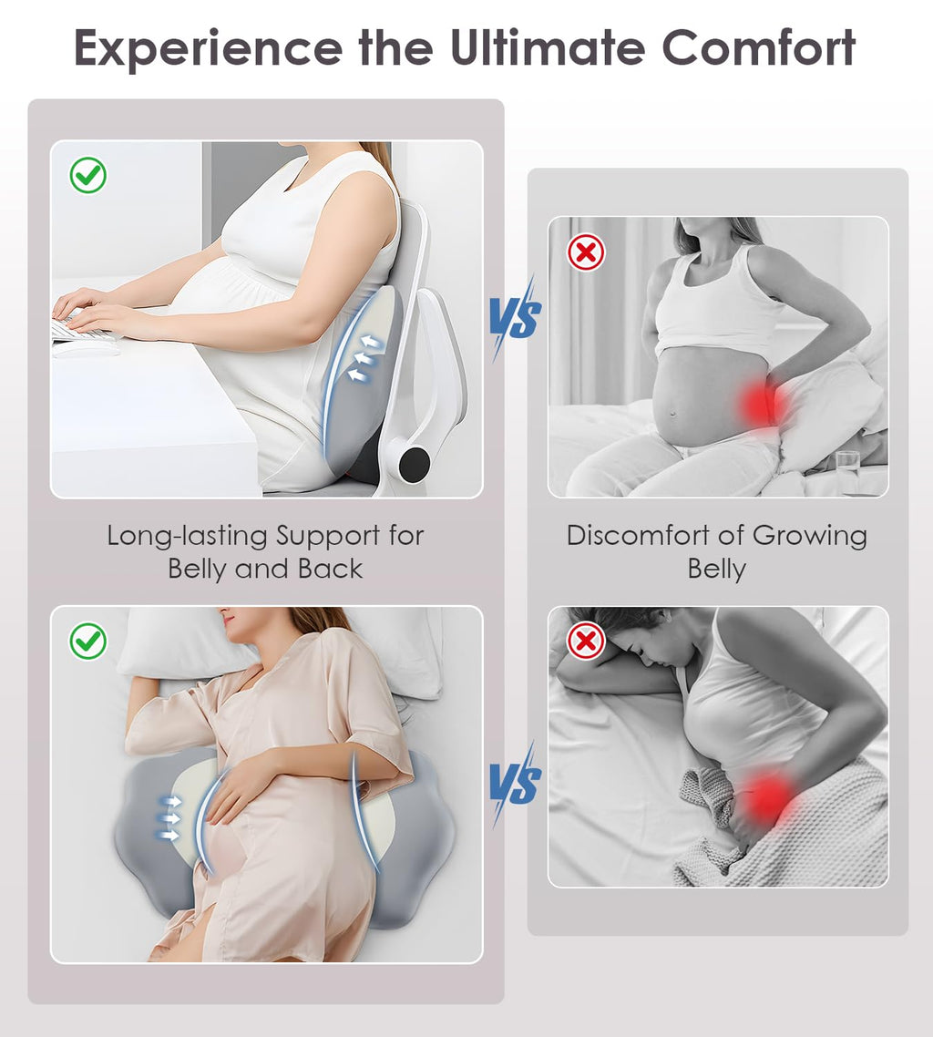 Memory Foam Pregnancy Pillows for Sleeping, Side Sleeper Maternity Pillow Support for Back Belly HIPS, Adjustable Wedge Pillow for Pregnant Women, Side Sleeping Pregnant Pillows with Pillowcase