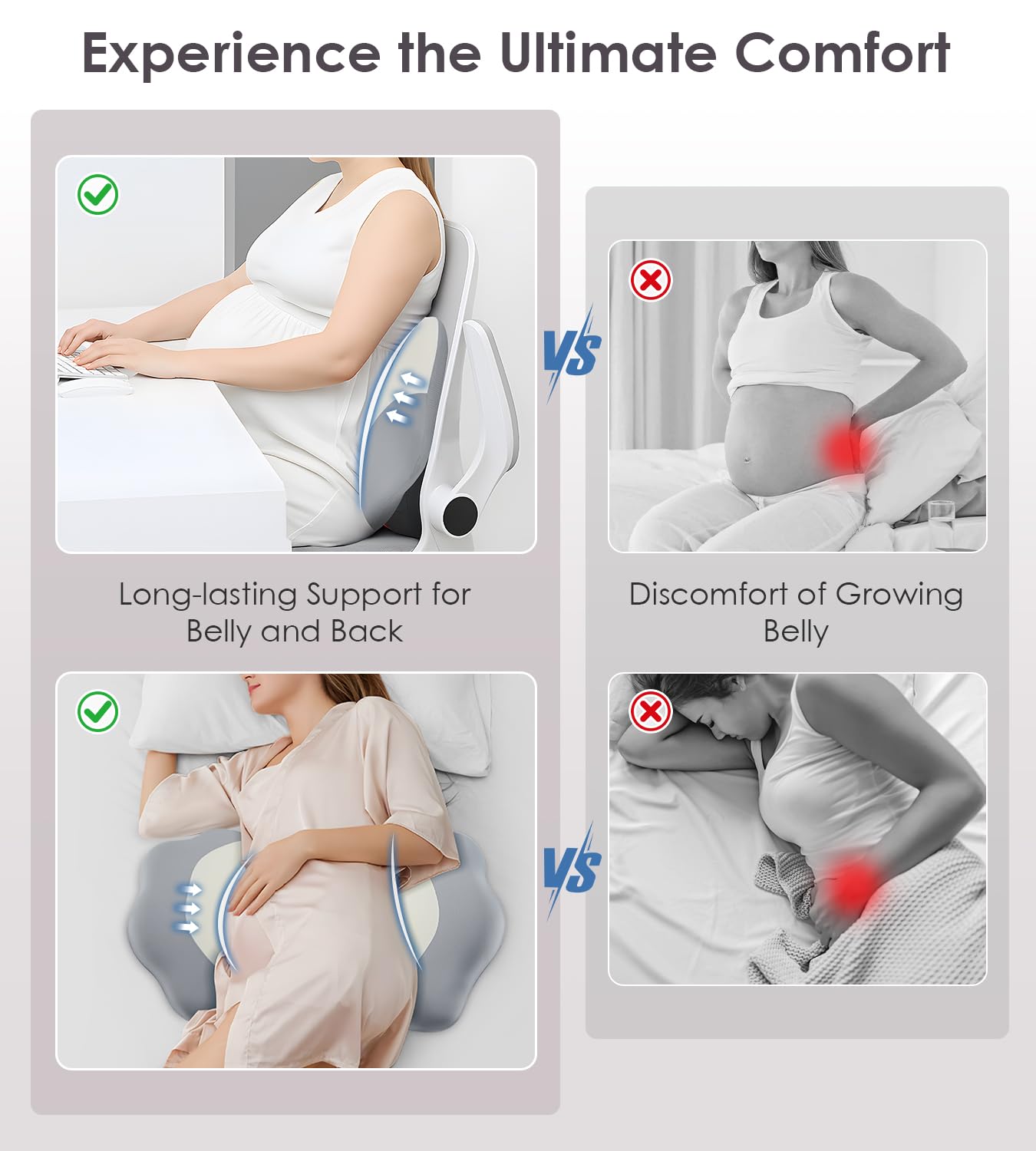 Memory Foam Pregnancy Pillows for Sleeping, Side Sleeper Maternity Pillow Support for Back Belly HIPS, Adjustable Wedge Pillow for Pregnant Women, Side Sleeping Pregnant Pillows with Pillowcase