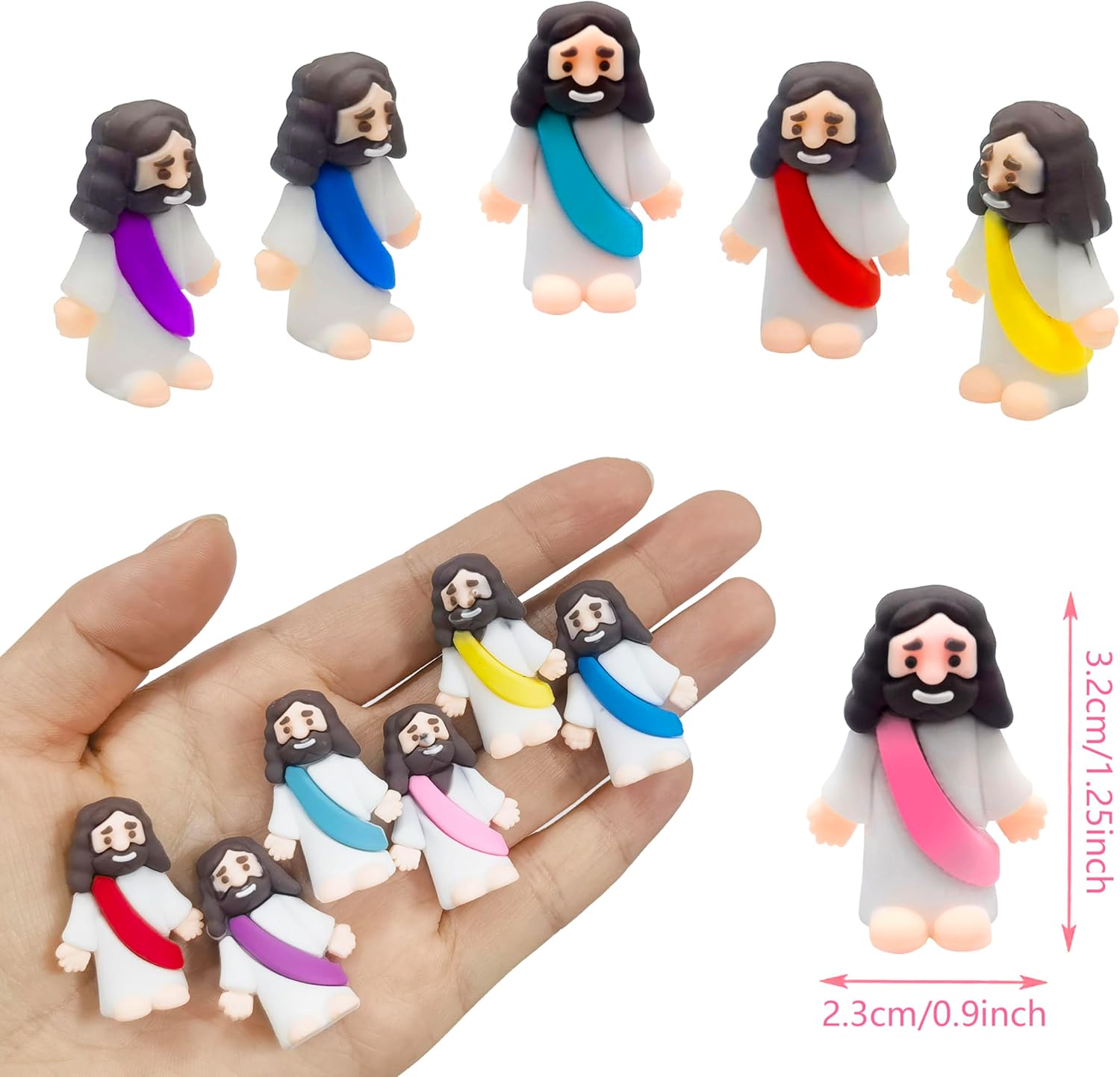 Skiennix 24 Pcs Prefilled Easter Eggs - Mini Jesus Figurines for Kids | Perfect Easter Basket Stuffers