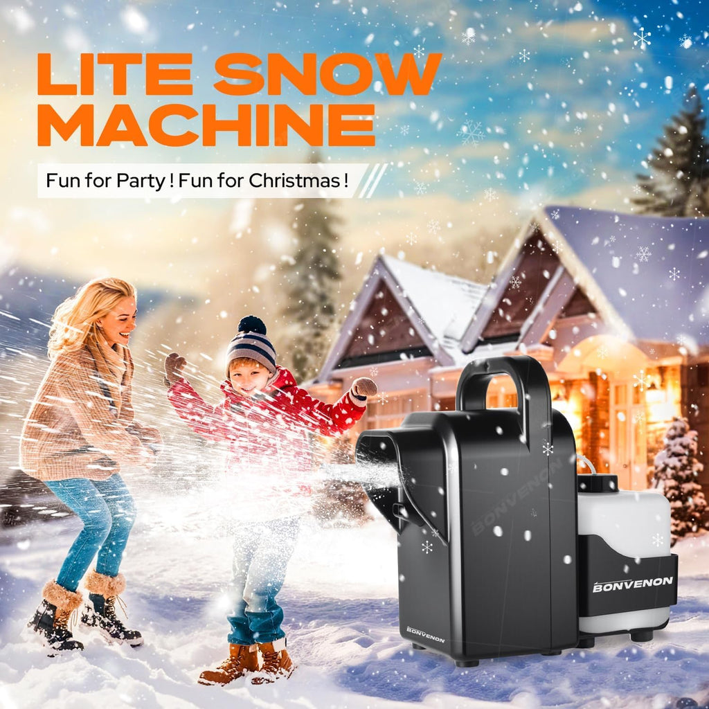 Skiennix 900W Foam Snow Machine - Low Noise Indoor/Outdoor Snow Maker with Remote Control & Adjustable Effects